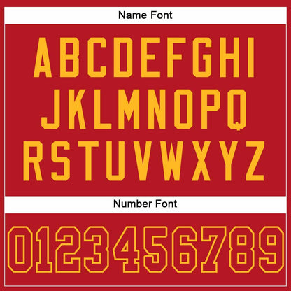 Custom Red Red-Gold Mesh Authentic Football Jersey