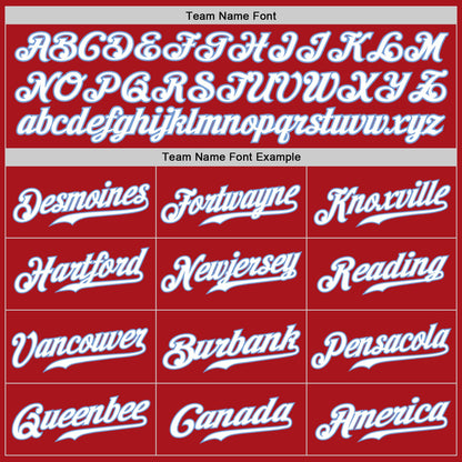 Custom Red White-Light Blue Authentic Baseball Jersey