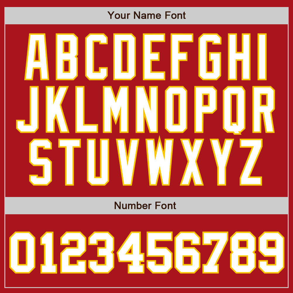 Custom Red Gold Pinstripe White-Gold Authentic Baseball Jersey