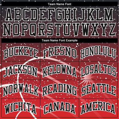 Custom Red Black-White Round Neck Sublimation Basketball Suit Jersey