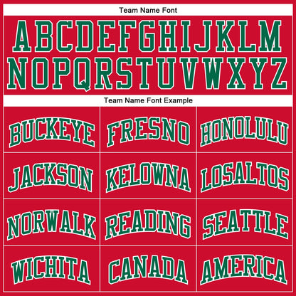 Custom Red Kelly Green-White Authentic Throwback Basketball Jersey