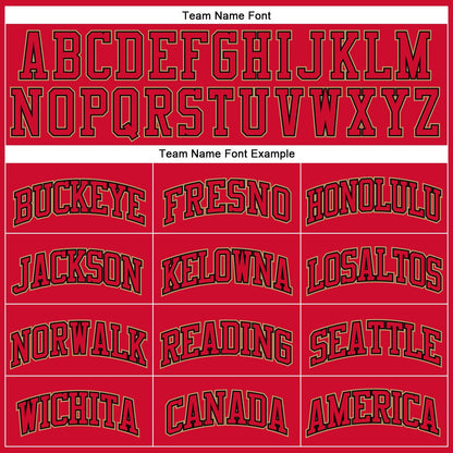 Custom Red Red Black-Old Gold Authentic Throwback Basketball Jersey