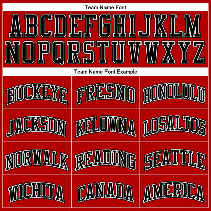Custom Red Black Pinstripe Black-White Authentic Basketball Jersey