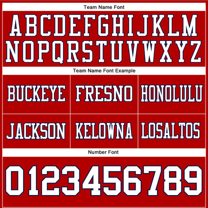 Custom Red White-Navy Mesh Authentic Football Jersey
