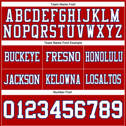 Custom Red White-Royal Mesh Authentic Football Jersey