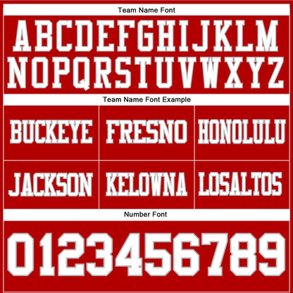 Custom Red White-Gray Mesh Authentic Football Jersey