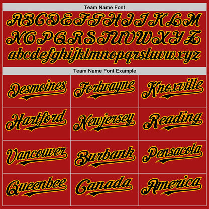Custom Red Black-Gold Mesh Authentic Throwback Baseball Jersey