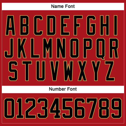 Custom Red Black-Old Gold Hockey Jersey