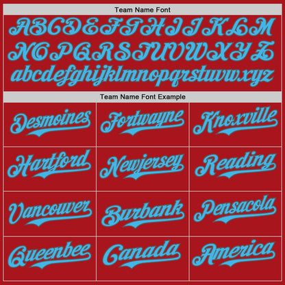 Custom Red Steel Gray Pinstripe Sky Blue Authentic Baseball Jersey