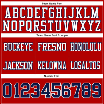 Custom Red Navy-White Mesh Authentic Football Jersey