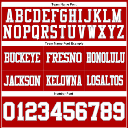 Custom Red White-Gray Mesh Authentic Football Jersey