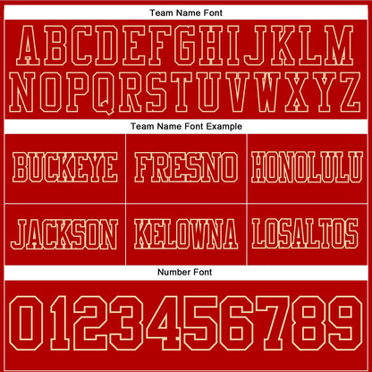 Custom Red Cream Mesh Authentic Football Jersey