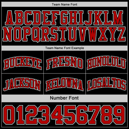 Custom Reversible Black Red-White Double Side Sublimation Basketball Suit Jersey