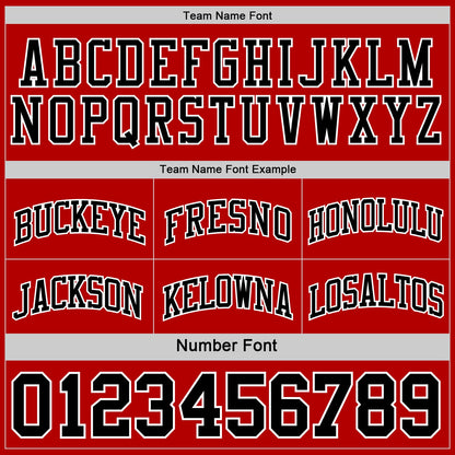Custom Reversible Black Red-White Double Side Sublimation Basketball Suit Jersey