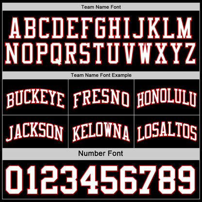 Custom Reversible Black White-Red Double Side Sublimation Basketball Suit Jersey