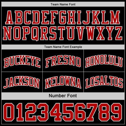 Custom Reversible Black Red-White Double Side Sublimation Basketball Suit Jersey
