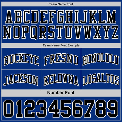 Custom Reversible Black Royal-White Double Side Sublimation Basketball Suit Jersey