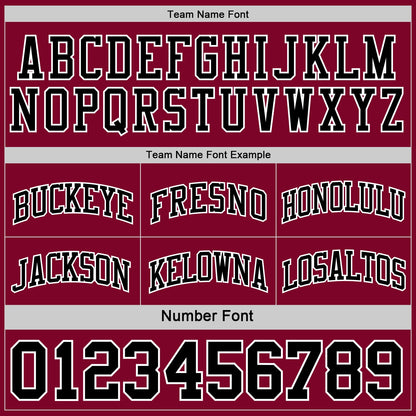 Custom Reversible Black Maroon-White Double Side Sublimation Basketball Suit Jersey