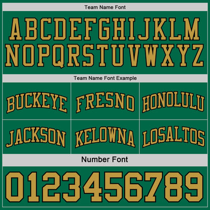 Custom Reversible Black Kelly Green-Old Gold Double Side Sublimation Basketball Suit Jersey