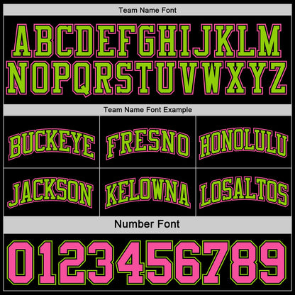 Custom Reversible Black Pink-Neon Green Double Side Sublimation Basketball Suit Jersey