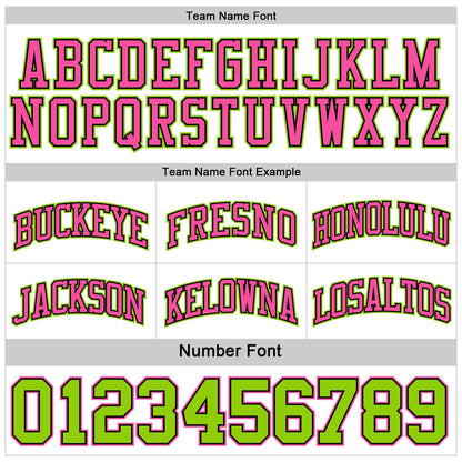 Custom Reversible Black Pink-Neon Green Double Side Sublimation Basketball Suit Jersey