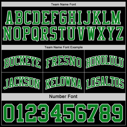 Custom Reversible Black Grass Green-White Double Side Sublimation Basketball Suit Jersey