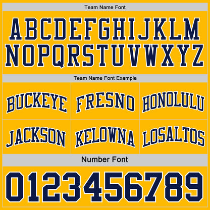 Custom Navy Gold-White Reversible Double Side Sublimation Basketball Suit Jersey