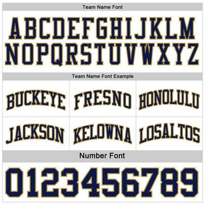 Custom Navy White-Old Gold Reversible Double Side Sublimation Basketball Suit Jersey