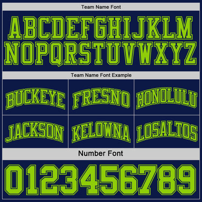 Custom Navy Neon Green Reversible Double Side Sublimation Basketball Suit Jersey
