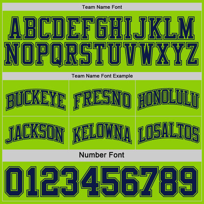 Custom Navy Neon Green Reversible Double Side Sublimation Basketball Suit Jersey