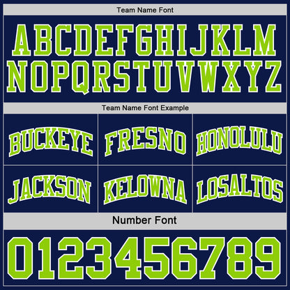 Custom Navy Neon Green-White Reversible Double Side Sublimation Basketball Suit Jersey