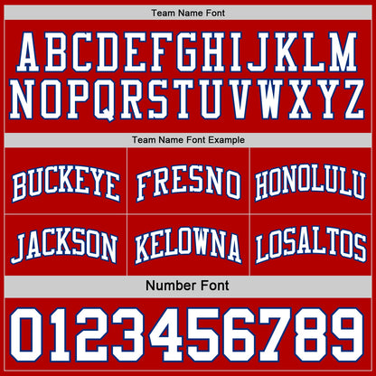 Custom Royal White-Red Reversible Double Side Sublimation Basketball Suit Jersey