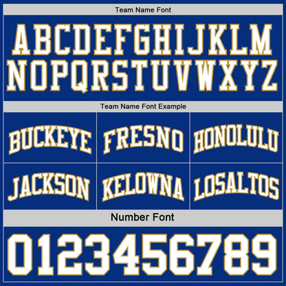 Custom Royal White-Old Gold Reversible Double Side Sublimation Basketball Suit Jersey
