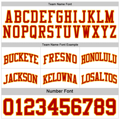 Custom Red White-Gold Reversible Double Side Sublimation Basketball Suit Jersey