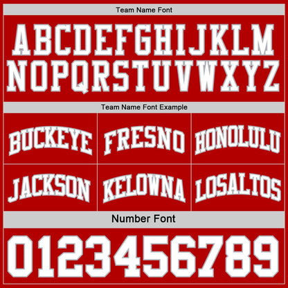 Custom Red White-Gray Reversible Double Side Sublimation Basketball Suit Jersey