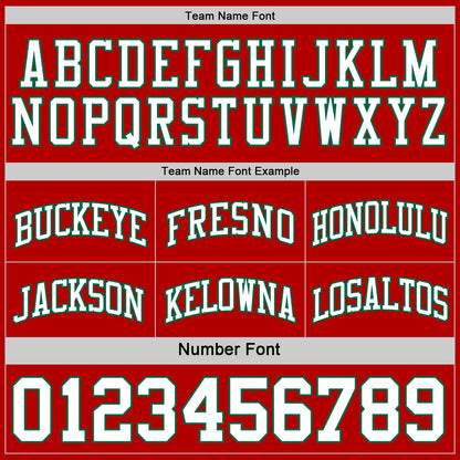 Custom Red White-Kelly Green Reversible Double Side Sublimation Basketball Suit Jersey