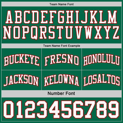 Custom Red White-Kelly Green Reversible Double Side Sublimation Basketball Suit Jersey