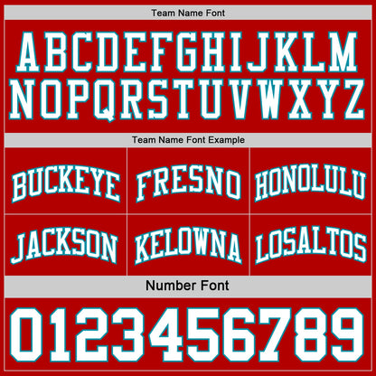Custom Red White-Teal Reversible Double Side Sublimation Basketball Suit Jersey