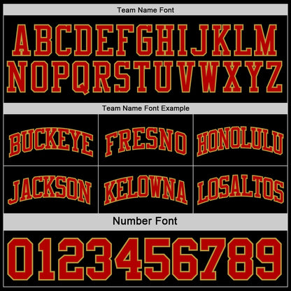 Custom Red Black-Old Gold Reversible Double Side Sublimation Basketball Suit Jersey