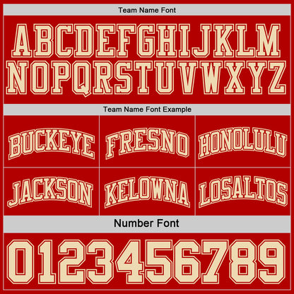 Custom Reversible Red Cream Double Side Sublimation Basketball Suit Jersey