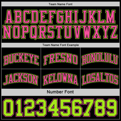 Custom Reversible Black Neon Green-Pink Double Side Sublimation Basketball Suit Jersey