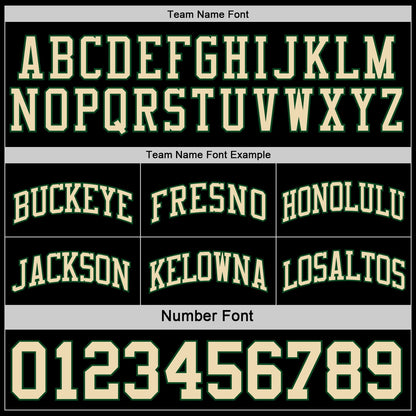 Custom Reversible Black Cream-Green Double Side Sublimation Basketball Suit Jersey