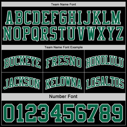 Custom Reversible Black Kelly Green-White Double Side Sublimation Basketball Suit Jersey