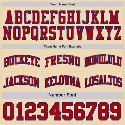 Custom Reversible Royal Red-Cream Double Side Sublimation Basketball Suit Jersey