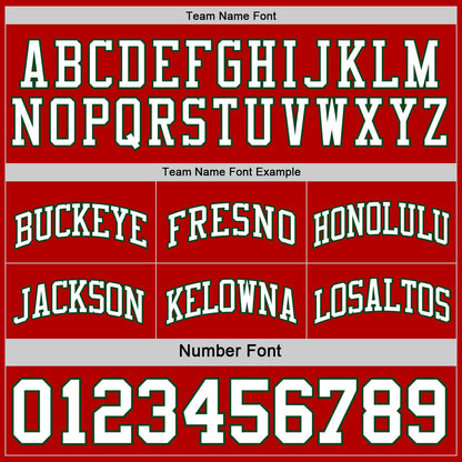 Custom Reversible Green White-Red Double Side Sublimation Basketball Suit Jersey