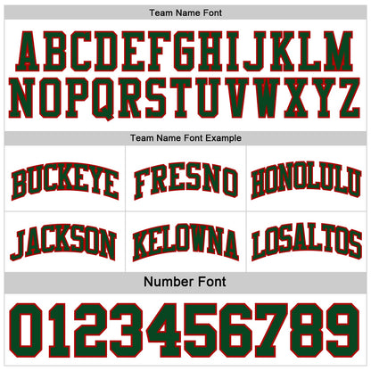 Custom Reversible Green White-Red Double Side Sublimation Basketball Suit Jersey