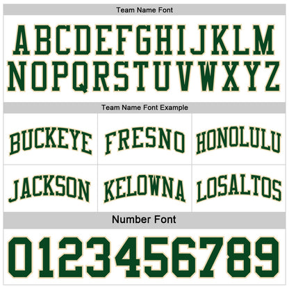 Custom Reversible Green White-Cream Double Side Sublimation Basketball Suit Jersey