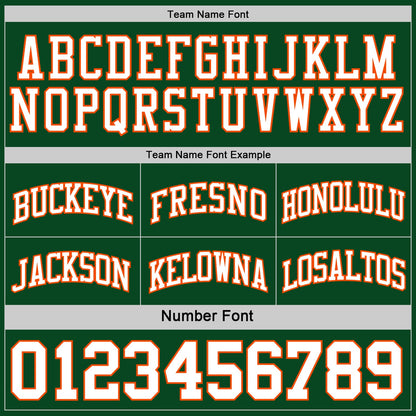 Custom Reversible Green White-Orange Double Side Sublimation Basketball Suit Jersey