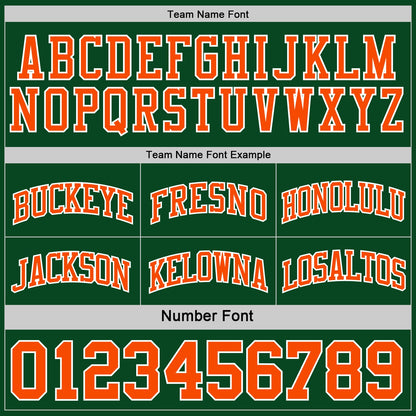 Custom Reversible Green Orange-White Double Side Sublimation Basketball Suit Jersey