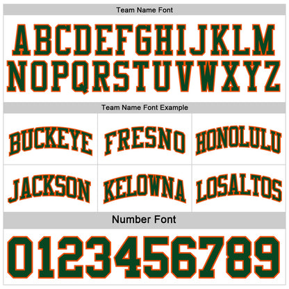 Custom Reversible Green Orange-White Double Side Sublimation Basketball Suit Jersey